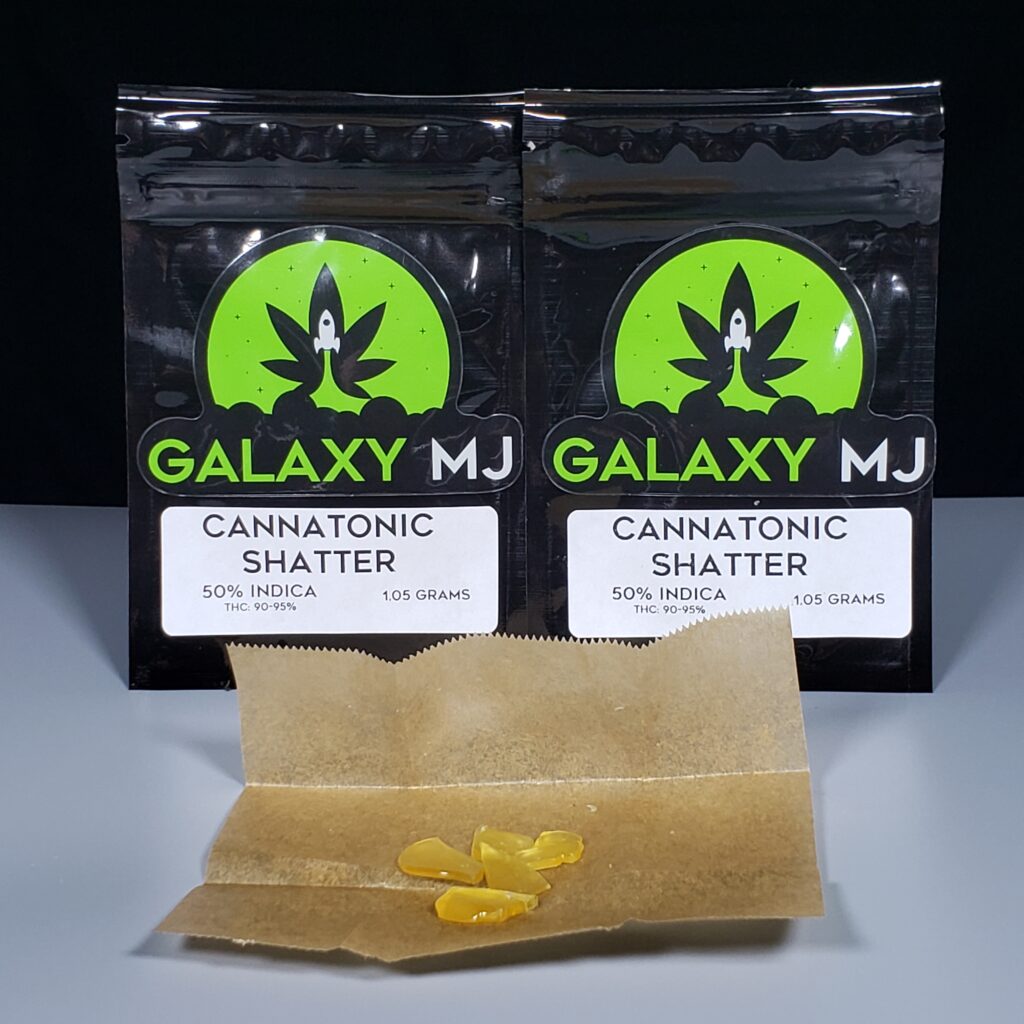 Buy Cannatonic Strain - Balanced Hybrid Shatter - Galaxy MJ • Fraser Bud